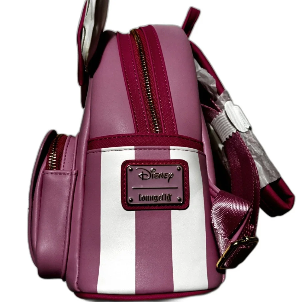 Loungefly Disney Minnie Mouse Mini Backpack Pink & White Popcorn Ears NWT